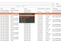 CODEO trace data table with easy exchange and copy to clipboard