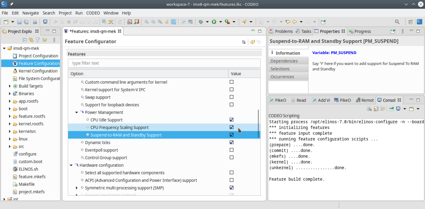 Workspace imx8 features